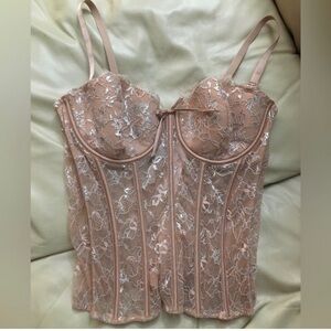 NWT Victorias Secret pink lace corset